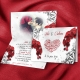 Faire-part Orchidées Bismillah - Rouge et noir
