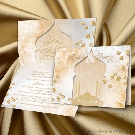 Faire-part de mariage Nuit d'orient Or