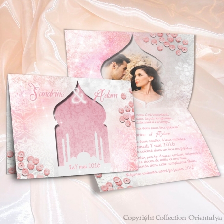 Faire-part de mariage Nuit d'orient Rose