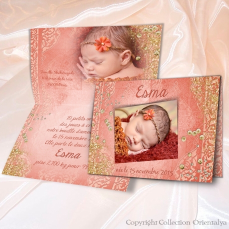 Faire-part ESMA de naissance oriental et musulman